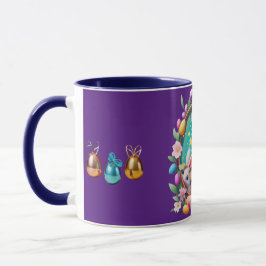 Caneca jarra con un lindo conejo de pascua.