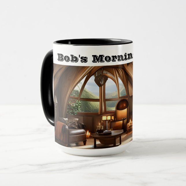 Caneca Java Personalizável Personalizável da Manhã de Bob (Frente Esquerda)