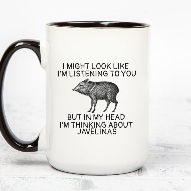 Caneca Javelina Mug, Peccary Gifts, Funny Javelina Coffee (Criador carregado)