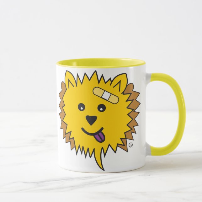 Caneca JayJay o amarelo da cara da comida (Direita)