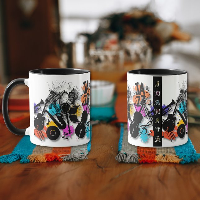 Caneca Jazz em Movimento Abstrato Mug (Criador carregado)