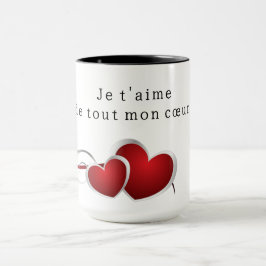 Caneca Je t'aime de tout mon cœur