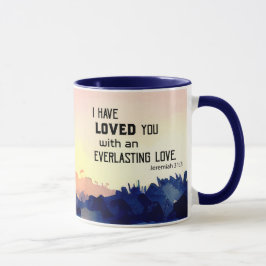 Caneca Jeremiah 31:3 Eu te amei Bíblia Verse