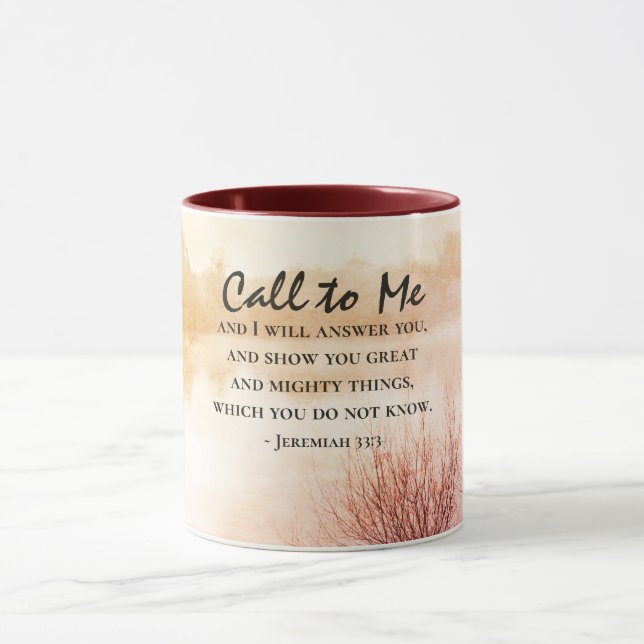 Caneca Jeremiah 33:3 Me ligue e eu responderei (Centro)