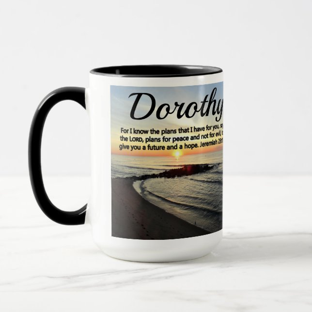 Caneca JEREMIAH PERSONALIZADO bonito 29:11 SUNRISE (Esquerda)