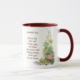 Caneca Jeremias 33:3 Clame a Mim Versículo Bíblico do Pás