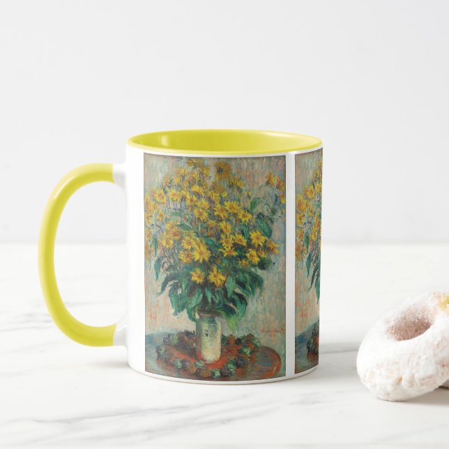 Caneca Jerusalém Artichoke Flowers de Claude Monet (Com Donut)