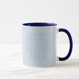 Caneca Jesus ama Design da tipografia cristã