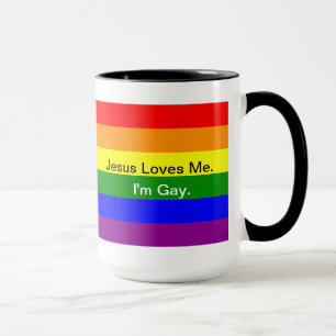 Caneca "Jesus ama-me.  Eu sou alegre. "
