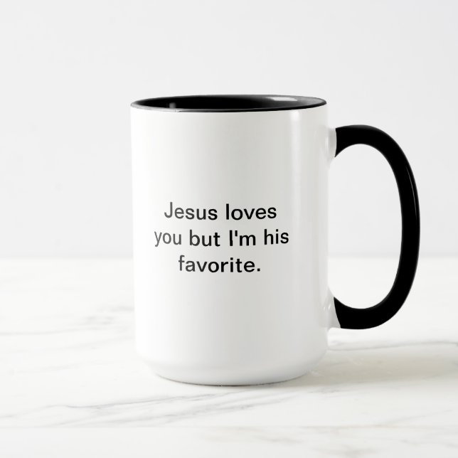 Caneca Jesus ama-o mas eu sou seu favorito (Direita)