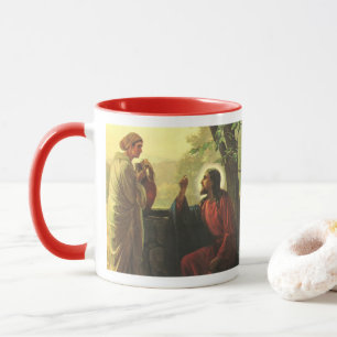 Caneca Jesus Cristo e o bom samaritano no poço