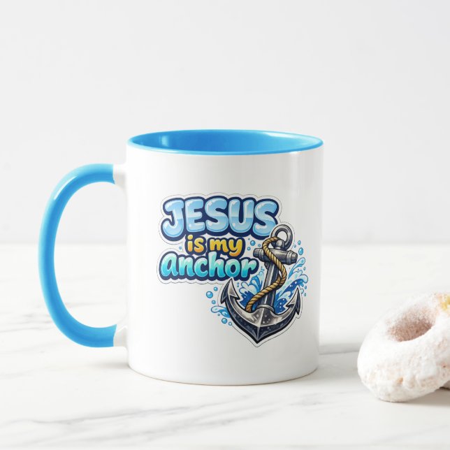 Caneca JESUS é minha âncora (Com Donut)