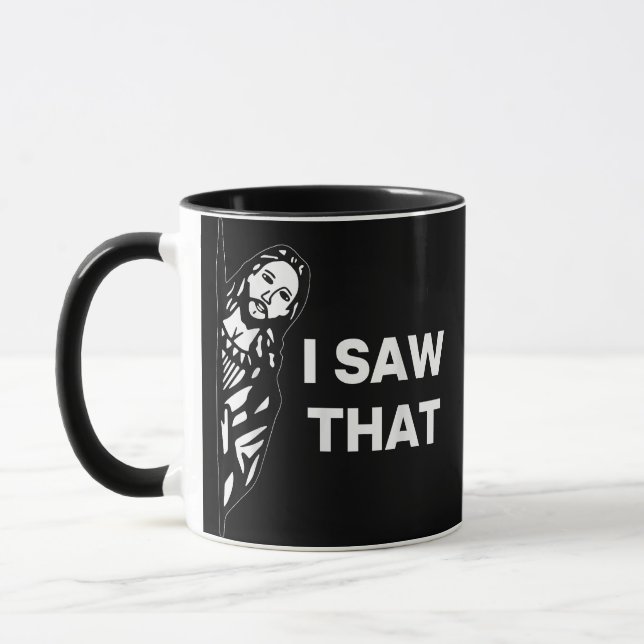 Caneca Jesus Engraçado Eu Vi Isso (Esquerda)