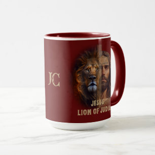 Caneca Jesus Leão De Judah Monograma Personalizado Coffee
