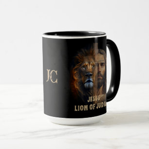 Caneca Jesus Leão De Judah Monograma Personalizado Coffee