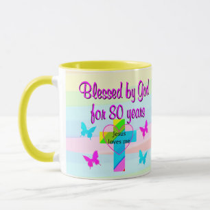 CANECA JESUS ME AMA 80 ANIVERSÁRIO MUG