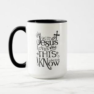 Caneca JESUS ME AMA Christian Faith Cotação Negra