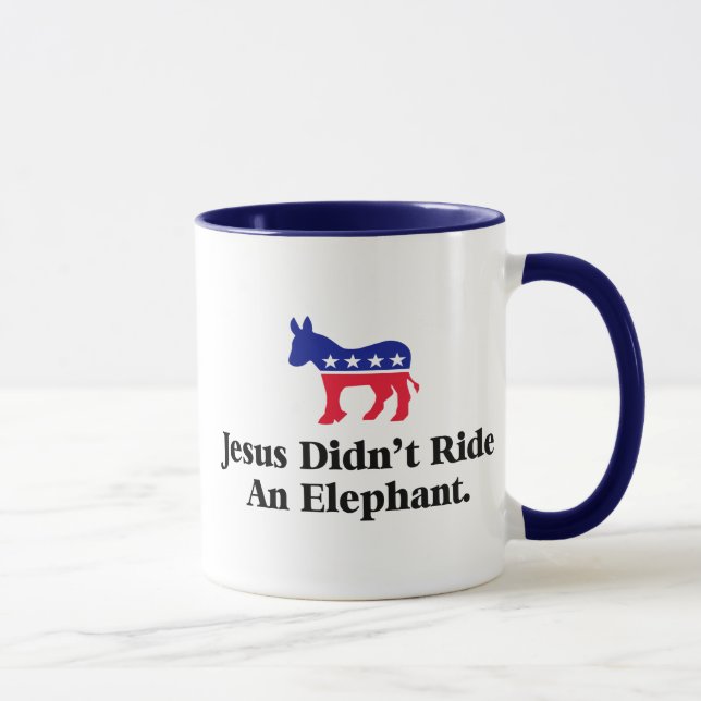 Caneca Jesus não cavalgou um elefante - Anti-Trump GOP (Direita)