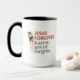 Caneca Jesus Perdoa Karen Nunca Esquece Engraçado Cristão