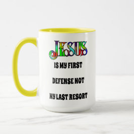 Caneca Jesus Primeira Defesa - 15 oz.