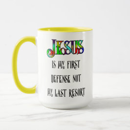 Caneca Jesus Primeira Defesa - 15 oz.