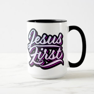 Caneca Jesus Primeiro Pinos e Púrpura