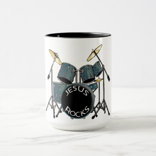 Caneca Jesus Rocks - baterista (Centro)