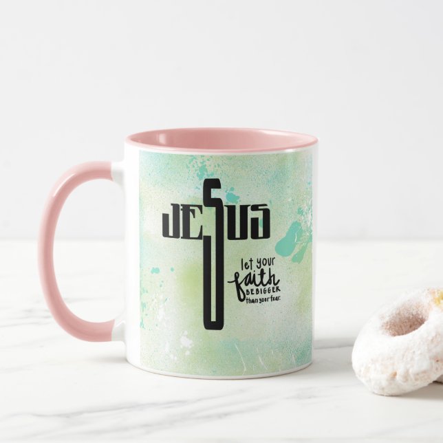 Caneca Jesus Word Art (Com Donut)