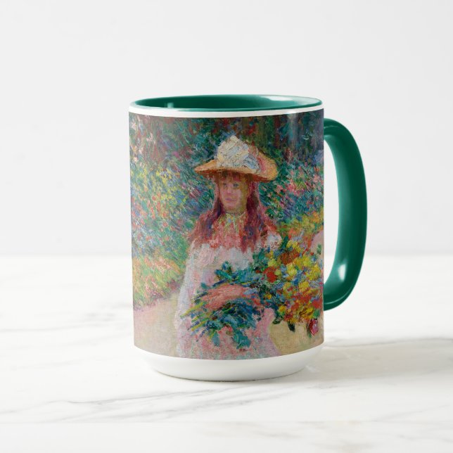 Caneca Jeune fille dans le jardin de Giverny, 1888 (Frente Esquerda)