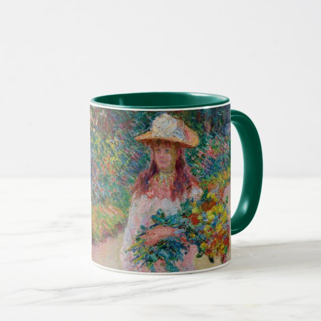 Caneca Jeune fille dans le jardin de Giverny, 1888 (Frente Esquerda)