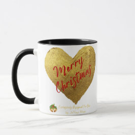 Caneca Jevays Christmas Dourado Heart Mugs
