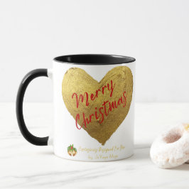 Caneca Jevays Christmas Dourado Heart Mugs
