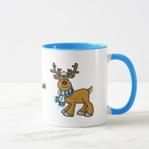 Caneca Jewish Reindeer Vestindo Yarmulke Chrismukkah Mug
