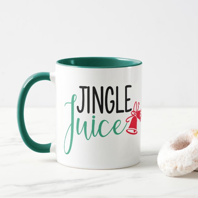 Caneca Jingle Juice | Engraçado Humor de Bebendo de Natal (Com Donut)