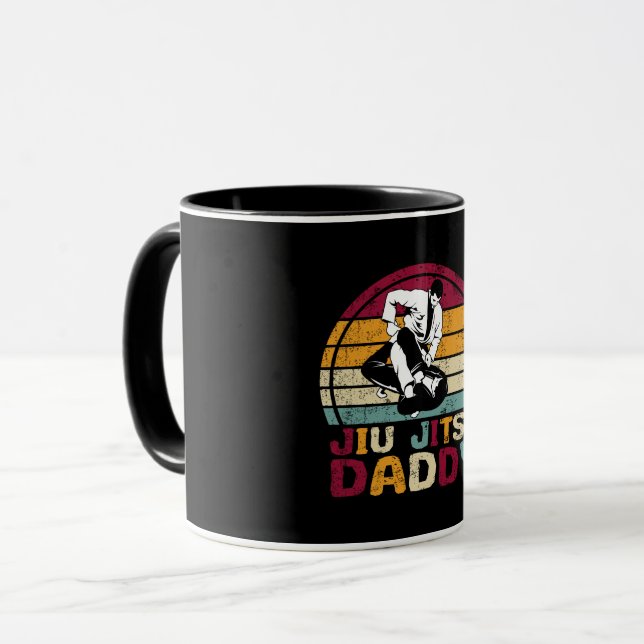 Caneca Jiu Jitsu Daddy Dad Martial Arts Retro (Frente Esquerda)