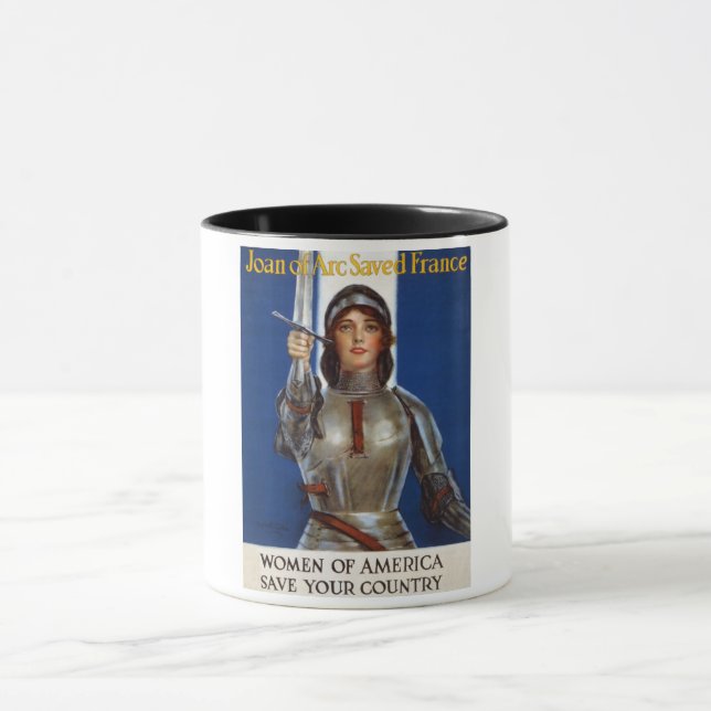 Caneca Joana d'Arc: A Mama de Orleans, Cavaleiro Heroína (Centro)