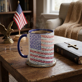 Caneca João 3:16 e bandeira americana