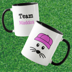 Caneca Jogador de Basebol de Pequeno Rato da Equipe Perso