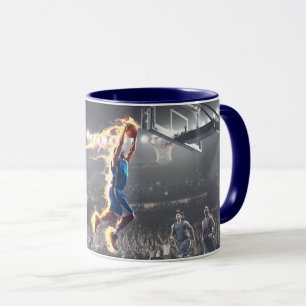 Caneca Jogador de basquetebol com o Fire Slam Dunk #2
