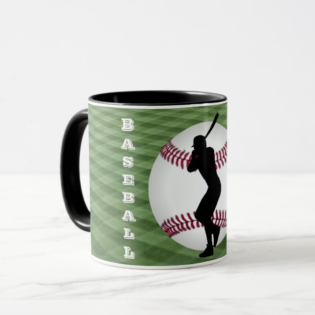 Caneca Jogador de beisebol Mug com seu nome (Frente Esquerda)