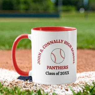 Caneca Jogador de Beisebol Personalizado do Ensino Médio 