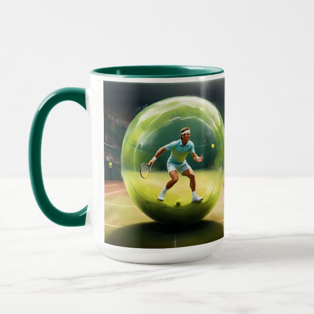 Caneca Jogador De Bola De tênis No Tribunal, (Esquerda)