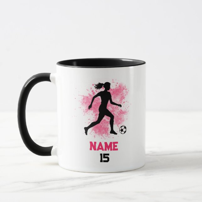 Caneca Jogador de futebol feminino personalizado (Esquerda)