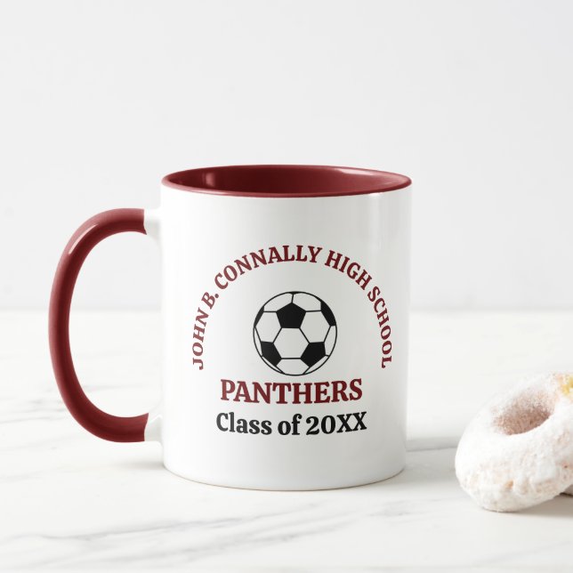 Caneca Jogador de Futebol Marrom Personalizado da Equipe (Com Donut)