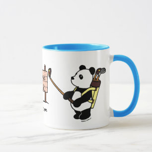 Caneca Jogador de golfe personalizado da panda de Kawaii