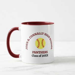 Caneca Jogador de Softbol Personalizado da Maroon High Sc