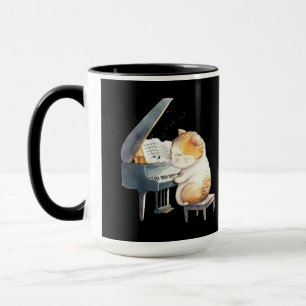 Caneca Jogador de Teclado Piano Clássico de Jazz de Gato