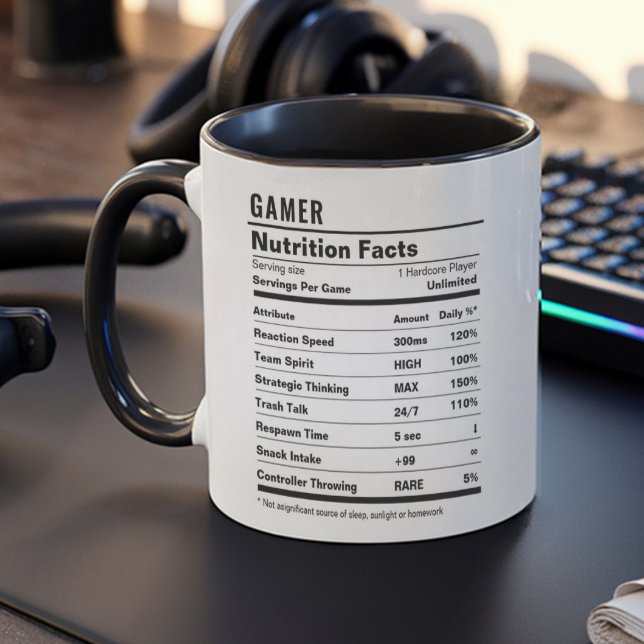 Caneca Jogador encanta games em preto e branco simples (Criador carregado)