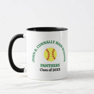 Caneca Jogadora de Softbol Personalizada da Green High Sc