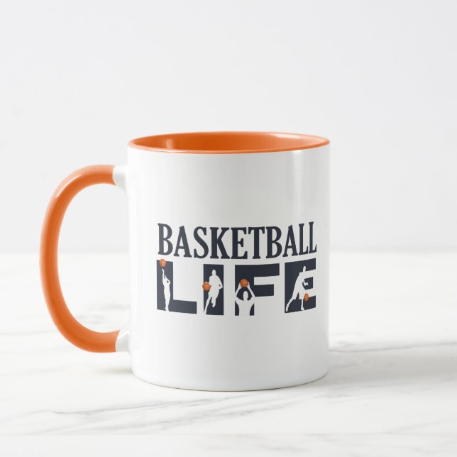 Caneca Jogadores de basquete driblando com bola de laranj (Esquerda)
